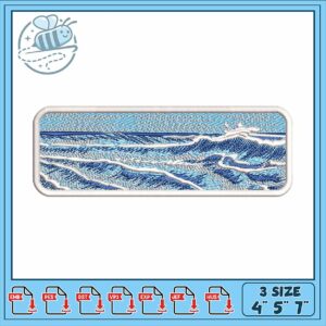 Ocean Waves Embroidery Design in Multiple Sizes