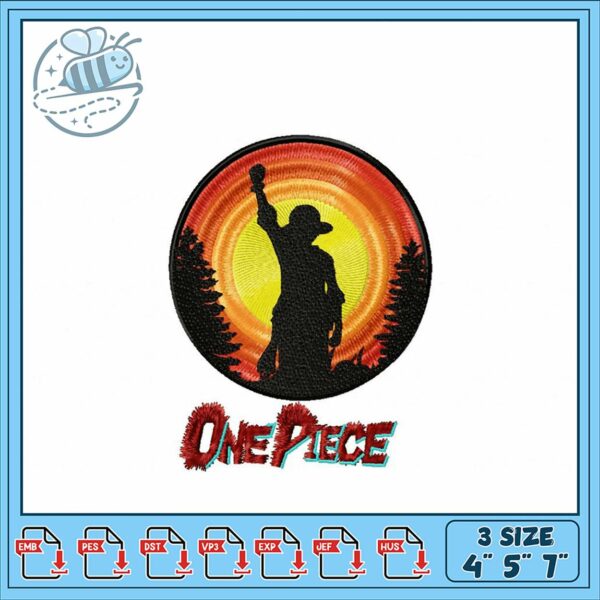 One Piece Inspired Embroidery Design for All Fabric