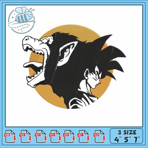 Oozaru goku art design embroidery, goku oozaru​​ embroidery