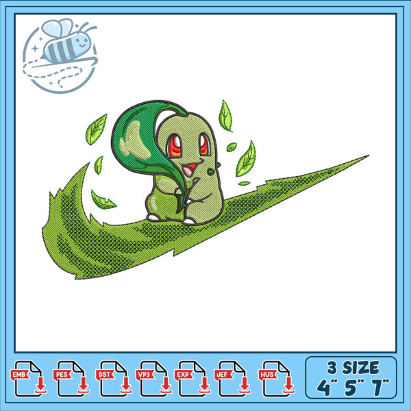 Option 1 (Focus on character)  Cute Bulbasaur Embroidery Design