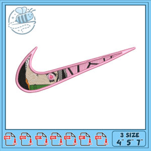 Option 1 (Focus on size)  Embroidery Design Nike Swoosh 4x5x7 Inch