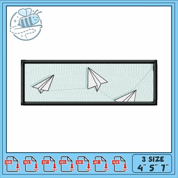 Paper Airplane Embroidery Design for Fun Projects