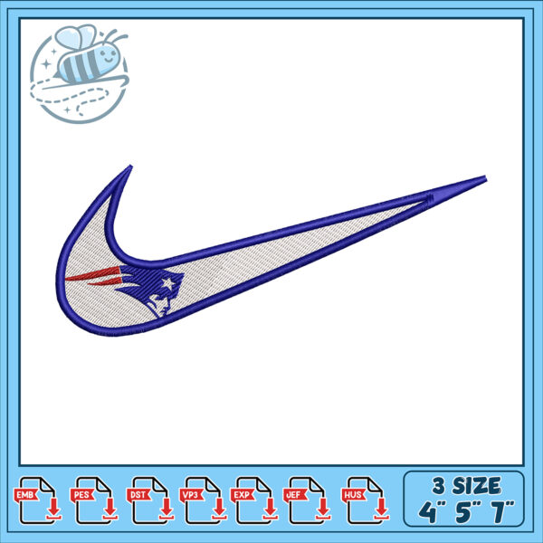 Patriots Nike Swoosh Embroidery Design