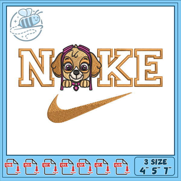 Paw Patrol Nike Embroidery Design 3 Sizes