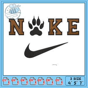 Paw Print Nike Embroidery Design