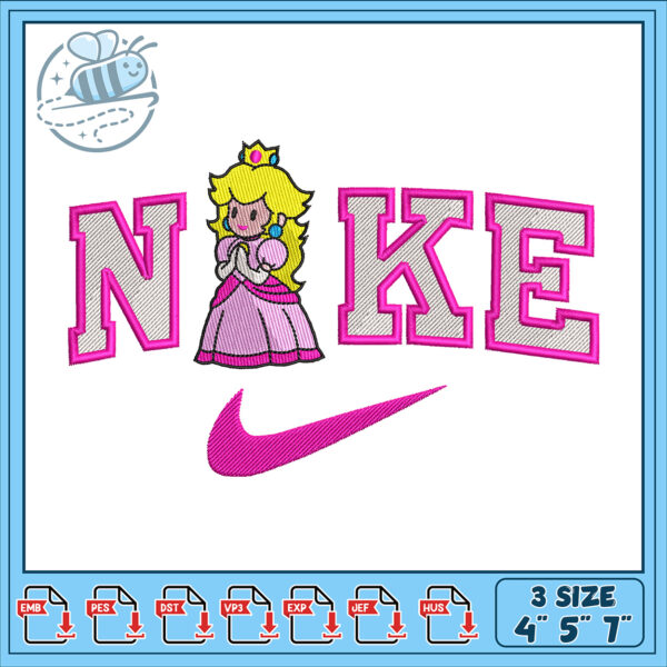 Peach Nike Embroidery Design