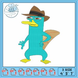 Perry the platypus embroidery