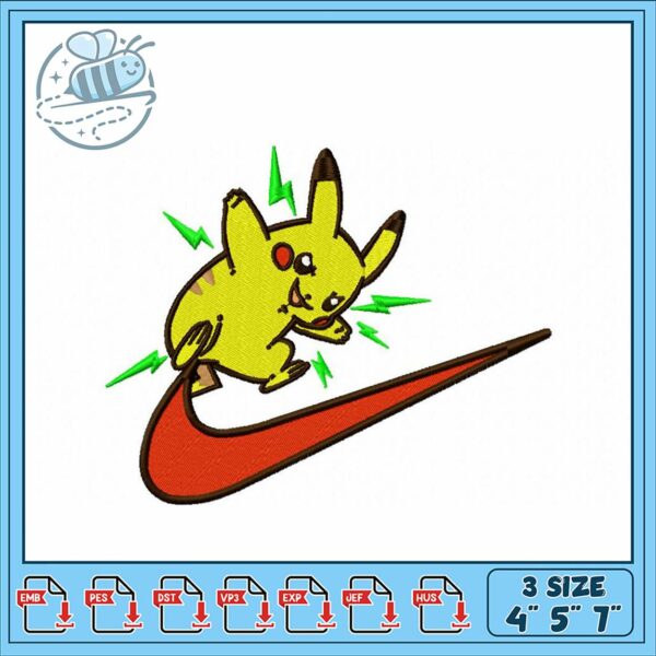 Pikachu Embroidery Design for Personalized Crafts