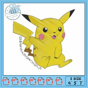 Pikachu anime design embroidery