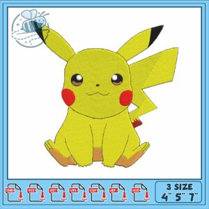 Pikachu art design embroidery