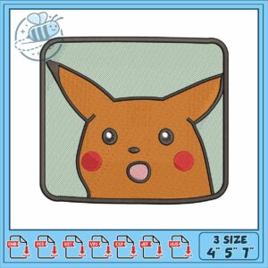 Pikachu face design embroidery