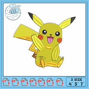 Pikachu light design embroidery