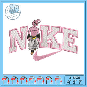 Pink Kid Buu Nike Embroidery Design