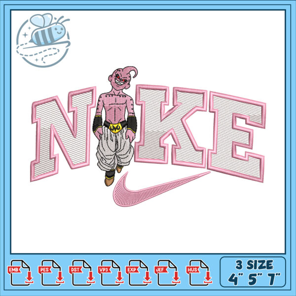 Pink Kid Buu Nike Embroidery Design