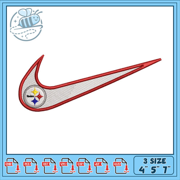 Pittsburgh Steelers Nike Swoosh Embroidery Design