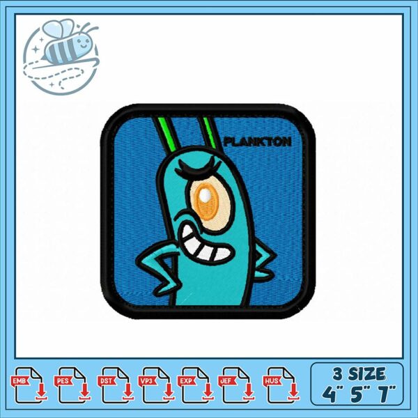 Plankton Embroidery Design for Creative Projects