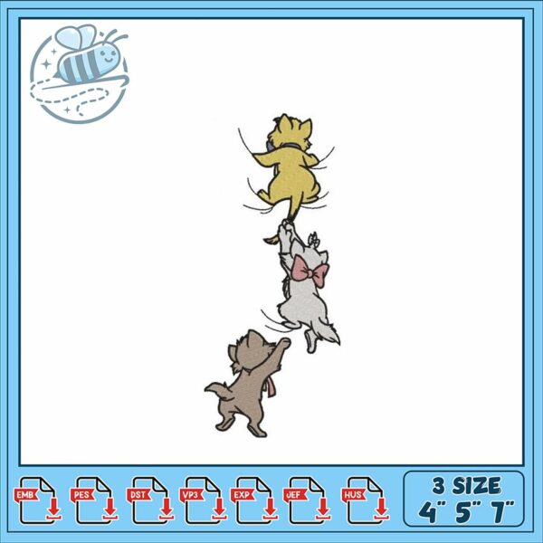 Playful Animal Friendship Embroidery Design Files