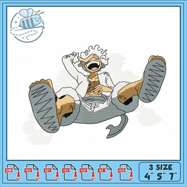 Playful Cartoon Character Embroidery Design File