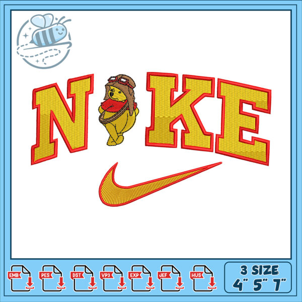 Playful Nike Embroidery Design for Creative Crafts