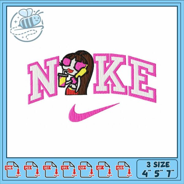 Playful Nike Embroidery Design for Creative Stitching