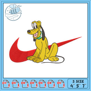 Pluto Nike Embroidery Design 4x5x7 Inch