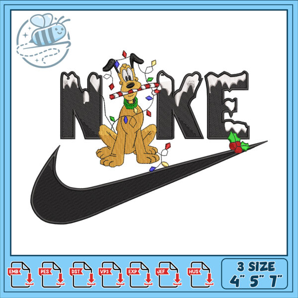 Plutonian Nike Christmas Embroidery Design