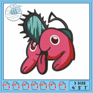 Pochita anime art design embroidery