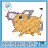 Luffy eating design art embroidery, dragon d luffy​ embroidery