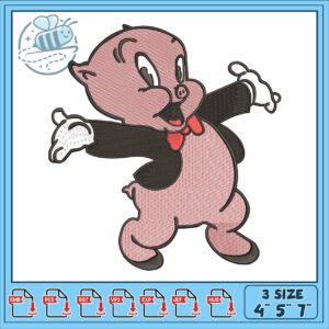 Porky pig design embroidery Porky pig design embroidery