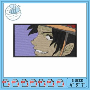 Portgas ace face design embroidery