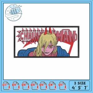 Power anime art design embroidery