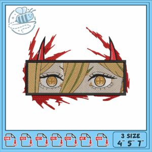 Power eye design embroidery