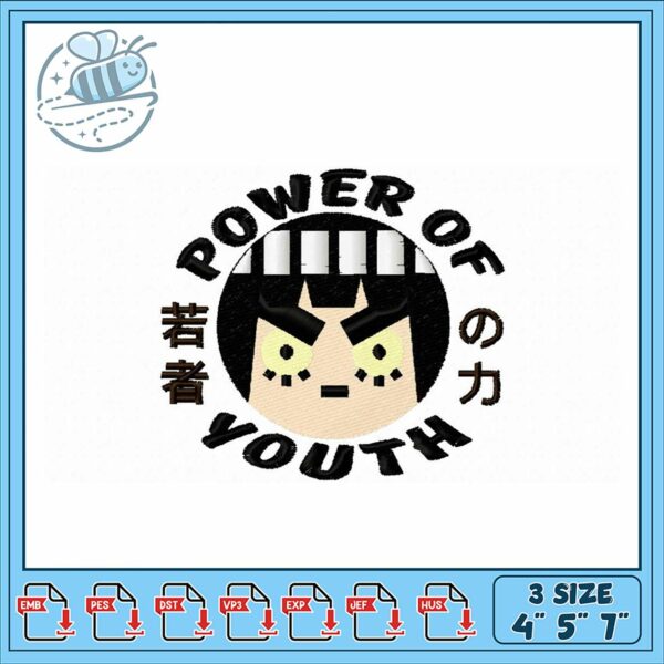 Power of Youth Embroidery Design for Crafts