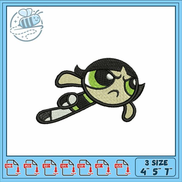 Powerful Buttercup Embroidery Design in Three Sizes