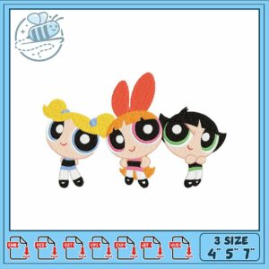 Powerpuff Girls Embroidery Design for Crafting Fun