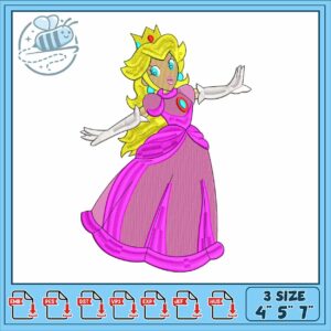 Princess peach design embroidery
