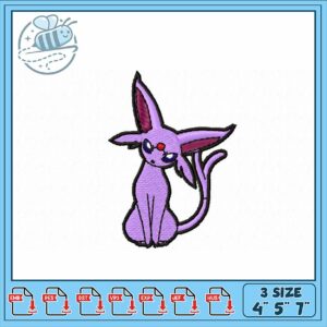 Purple Cat Embroidery Design for Craft Projects