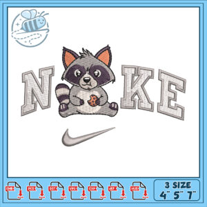 Raccoon Nike Embroidery Design