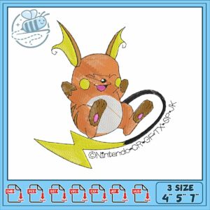 Raichu art design embroidery