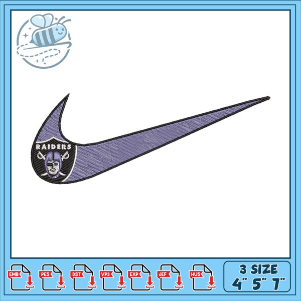 Raiders Nike Swoosh Embroidery Design