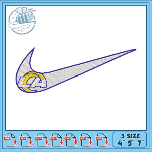 Rams Nike Swoosh Embroidery Design