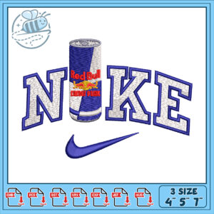 Red Bull Nike Embroidery Design