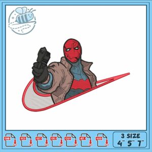 Red Hood Embroidery Design Three Sizes Available