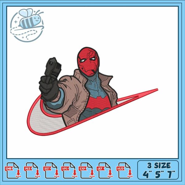 Red Hood Embroidery Design Three Sizes Available
