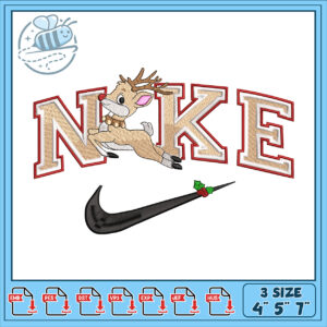 Reindeer Nike Embroidery Design