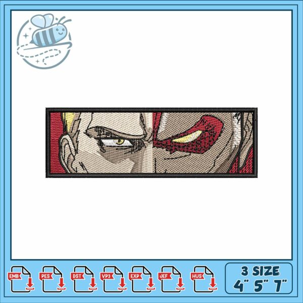 Reiner eye art design embroidery, reiner attack titan​ embroidery