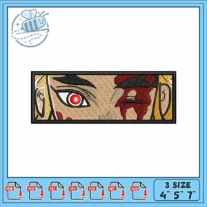 Rengoku eye art design embroidery