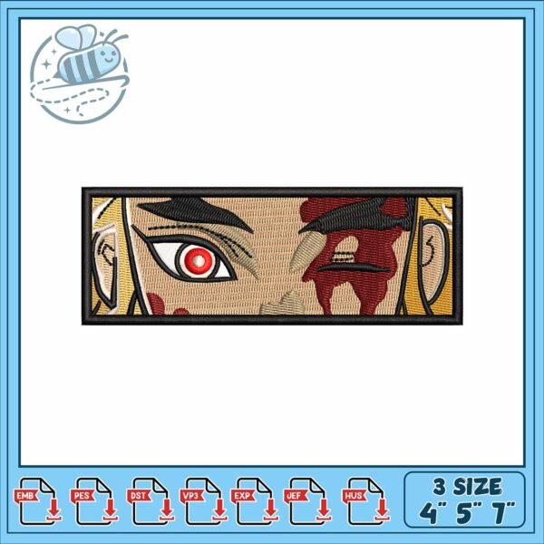 Rengoku eye art design embroidery, rengoku demon slayer​ embroidery