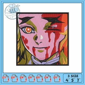 Rengoku face art design embroidery Rengoku face art design embroidery