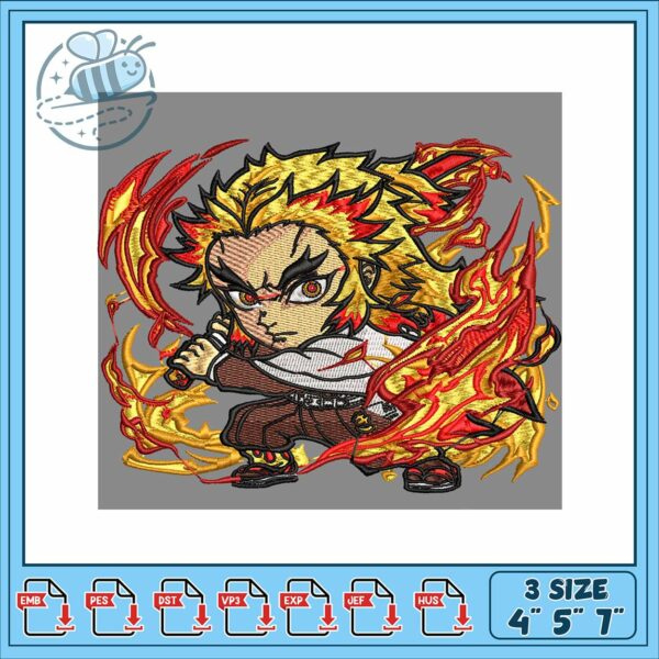 Rengoku kyoujurou art design embroidery, rengoku gif​ embroidery
